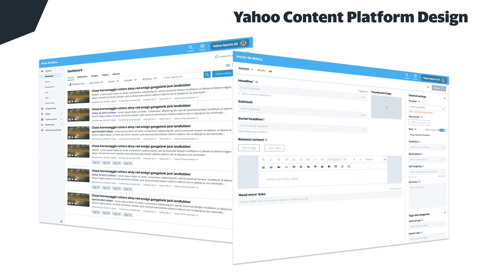 Yahoo Content Platform